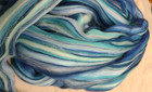 Merino Wool Blended Combed Top Roving Spinning Felting Galaxy Blue Aqua Multi