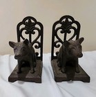 Vintage Pig Cast Iron Bookends Book Ends Set Of 2 Heavy