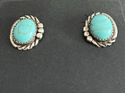 Vintage Navajo Sterling Turquoise Post Earrings
