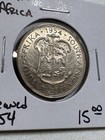 1954 South Africa 2 Shillings Silver Coin Cleaned