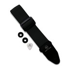 Adjustable Guitar Strap 2  Black For Electric acoustic W  Pick   Locks