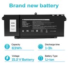       lot 7fmxv Battery For Dell Latitude 5320 7320 7420 7520 9jm71 4m1jn Tn2gy 63wh