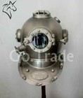 Silver Antique Diving Divers Helmet Mark V Vintage Navy Us Sea Deep Scuba Helmet