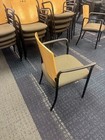 Lot Of 10  Guest stack Chair Hon Office Furniture W wood Back   Fabric Seat Arms