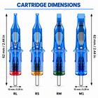 Poseidon 50pcs Tattoo Cartridge Needles Mixed Rl Rs Rm M1 10 Sizes Blue