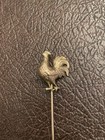 Antique Victorian Gold Pin Rooster Antique Hat Straight Chicken Straight Hatpin