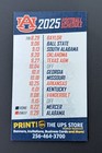 2025 Alabama   Auburn College Football Pocket Schedule Card Ncaa Sec         