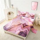 Vtkon Pink Marble Sheets Set Twin Girls Pink And Gold Marble Bedding Set Kids