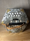 Vintage Scholer Concertina East Germany With Box 10 Button Red Pearl Accordion 