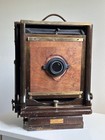 Vintage Agfa Ansco 8x10 Film Large Format View Camera Folding Wood Brass