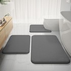 3pc Bathroom Rug Memory Foam Bath Mat Set - Small Large And Contour Bath Rugs