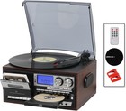 All In One Vintage 3 Speed Vinyl Record Player With Built-in Speakers bluetoo   