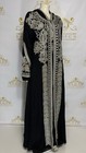 Modest Eid Abaya Kaftan Hooded Embroidery Women s Beaded Dress Long Sleeve Black