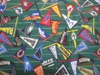 2 Yds 15  X 60  Nfl Football Team Pendants Toss Allover Green Cotton Fabric