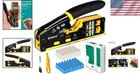 Rj45 Crimp Tool Pass Through Kit - Complete Ethernet Crimper Set With Tester