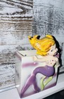 Extremely Rare Vintage Shafford Purple Mermaid  Blonde Girl Planter             