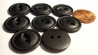 8 Vtg Black Plastic Cat Eye Sew-through 2-hole Plastic Buttons 19mm 3 4  13833