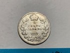 1910 5 Cents Pointed Leaves   Cross Variety   Five Cents Silver Canadian Coin