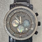 Akribos Xxiv Ak439bk Men s Stainless Steel Black Watch Bling Needs Battery