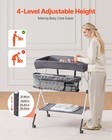 Vevor Foldable Baby Changing Diaper Station With Side Basket   Wheels Dark Gray
