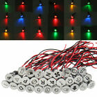 Led Dash Pilot Panel Indicator Warning Light Lamp Car Boat Van Metal 10mm Black