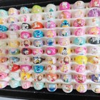 50pcs Mixed Cute Cartoon Children Kids Resin Rings Finger Jewelry Gift Girls