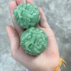 Hetian Green Jade Pixiu Pair Hand Balls Pendant Lucky Amulet Gift For Men Women
