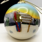 Reverse Painted Glass Ball Christmas Tree Angel Ornament W  Red Box