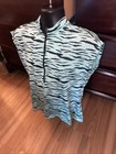 Jamie Sadock Golf Top Womens Size Xl 1 4 Zip Sleeveless Shirt Turquoise Active