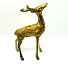 Vintage Brass Reindeer Deer Stag Figurine Mcm 1960s 6 5  Christmas Decor