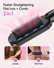 Professional Salon Hair Straightener Brush Rose Pink  Model B376 By Wavytalk