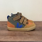 Veja Small V-10 Mid Sneakers Leather Toddler Us 13 5 Eu 31 Retro Multicolor New