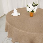 Natural 90  Round Faux Burlap Tablecloth Wedding Party Linens