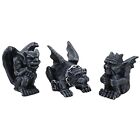 Miniature Gargoyle Figurines Set Of 3 Medieval Gothic Mini Statue Decorations