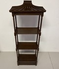 Antique Etagere Asian Mcm Mahogany Japanese Pagoda Hanging Wall Book Shelves Art