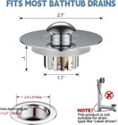 Universal Bathtub Drain Stopper - Pop-up Hair Catcher Replacement For Tub