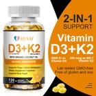 Vitamin D3 With K2 D3 5000iu And K2 200mcg 120 Vegetarian Capsules High Strength