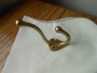 Vintage Brass Coat Hook W screws Heavy Protrudes 3 1 4 