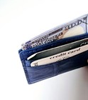 Royal Blue Matte Genuine American Alligator 5 Pocket Card Case Made In The Usa
