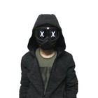 Led Luminous Half Face Mask Dj Cosplay Helmet Halloween Party Props Gift
