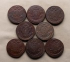 Russia Set 8  5 Kopeks 1759 85 Em Catherina Ii