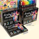 Acrylic Paint Pens 24-120 Colours Dual Tip Waterproof Markers For Rock Wood Arts