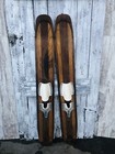2 Wood Water Skis 55  Brass Screws Rare Wood Fin Thick Wood Beach Lakehouse