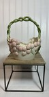 Fitz   Floyd Vintage 1982 Hand Painted Grape Basket   Twisted Grapevine Handle