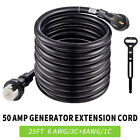 25ft 50 Amp Generator Cord And Power Inlet Box Waterproof Combo Kit Etl Listed