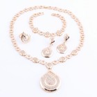 Bridal Wedding Silver Plated Necklace Earrings Bracelet Ring Set For Women