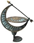 Vintage Cast Brass Armillary Sundial     7 5  Sun Face Roman Numerals Verdigris   