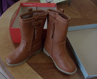 Cat   Jack Aubriella Brown Faux Leather Boots Toddler Girl Sz 6