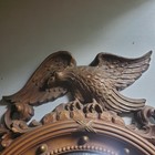 Vintage Federal Style Syroco Gold Gilt Convex Eagle Mirror Made In Usa Vg Cond