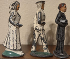 Vintage Lot Of 3 Lead Barclay Navy Officer  Nurse   Minister Toy Figures